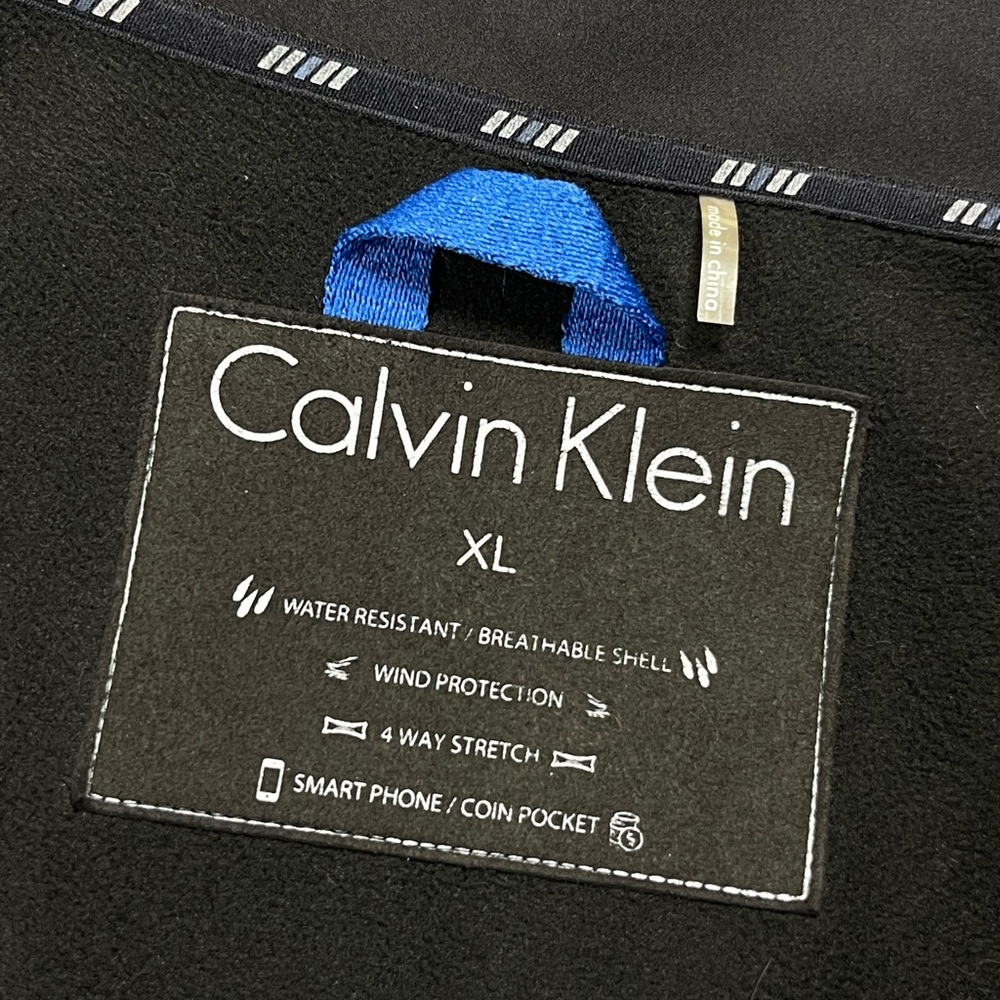 Calvin Klein Black Jacket with Blue Accent‎ Water Resistant XL